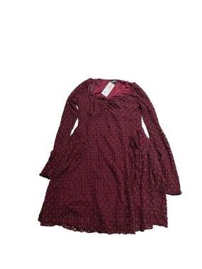 Wild Fable Women's Long Sleeve Lace Mini Dress in Cherry Red